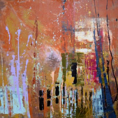 Stahl und Glut, 2016, Acryl auf Leinwand, 160x160 cm