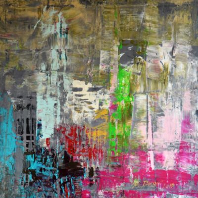 Im Rosengarten, 2015, Acryl auf Leinwand, 90x90 cm
