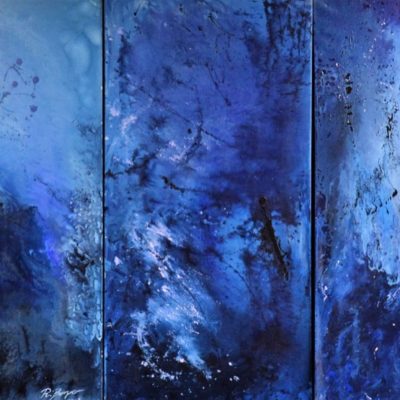 Tiefenrausch, 5-teilig, 2013, Acryl auf Leinwand, 100x250 cm