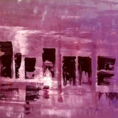 Die Flussfahr, 2014, Acryl auf Leinwand, 70x200 cm
