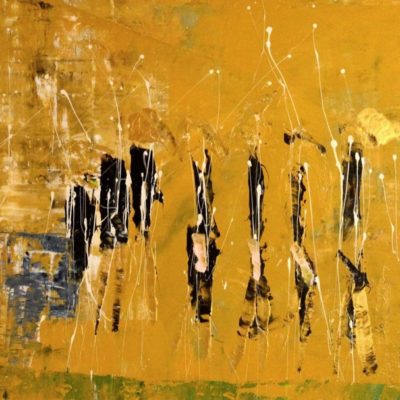 Beginn einer Reise, 2014, Acryl auf Leinwand, 70x180 cm
