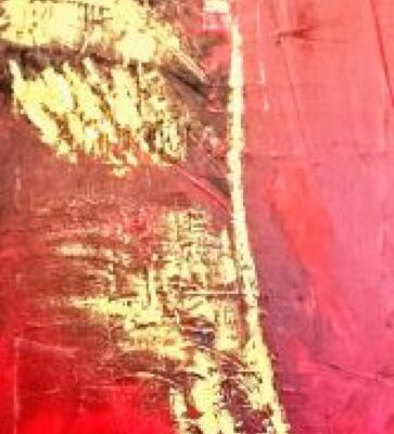 Im Gebet, 2014, Acryl auf Leinwand, 50x156 cm