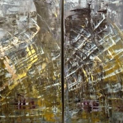 Bollwerk, 2-teilig, 2014, Acryl auf Leinwand, 150x300 cm