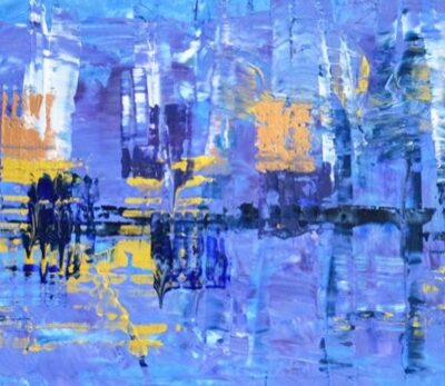 Das Regenbild, 2015, Acryl auf Leinwand, 50x180 cm